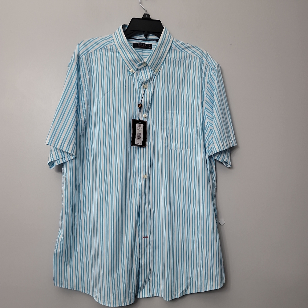 Cremieux Performance Stripe Short Sleeve Shirt